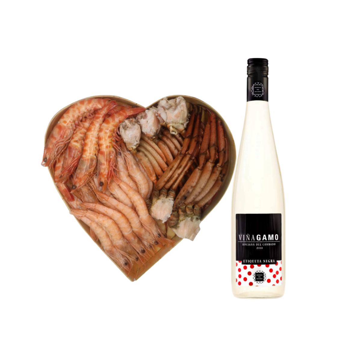 Cesta corazón San Valentín